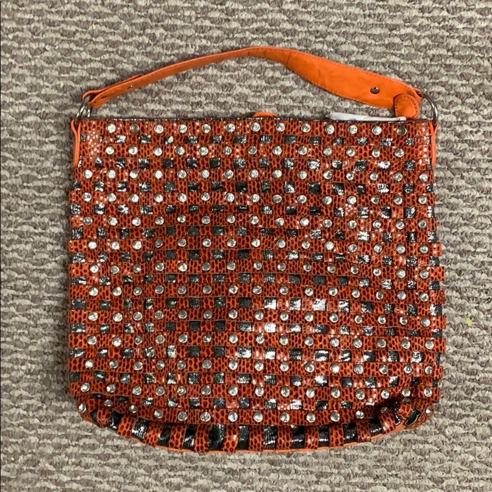 GG...ing Orange Woven Tassel Studded Purse NWOT
